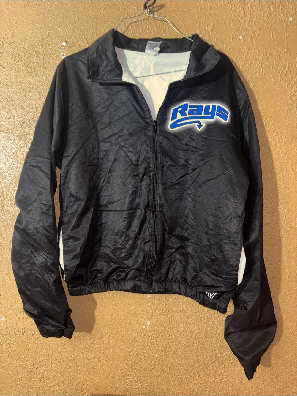 Black Varsity-Style Zip Jacket - Picture 1 of 4